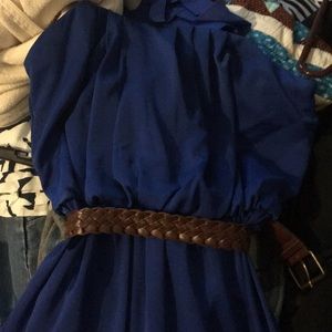 Navy strapless maxi dress